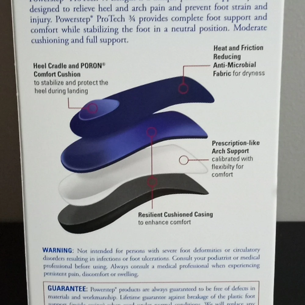 Powerstep 3/4 length Orthotic Support Men's 10-10 1/2 - Picture 4 of 4